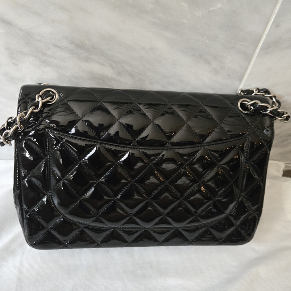 Authentic Chanel Patent Leather Jumbo Double Flap Classic Bag - Picture 8 of 16